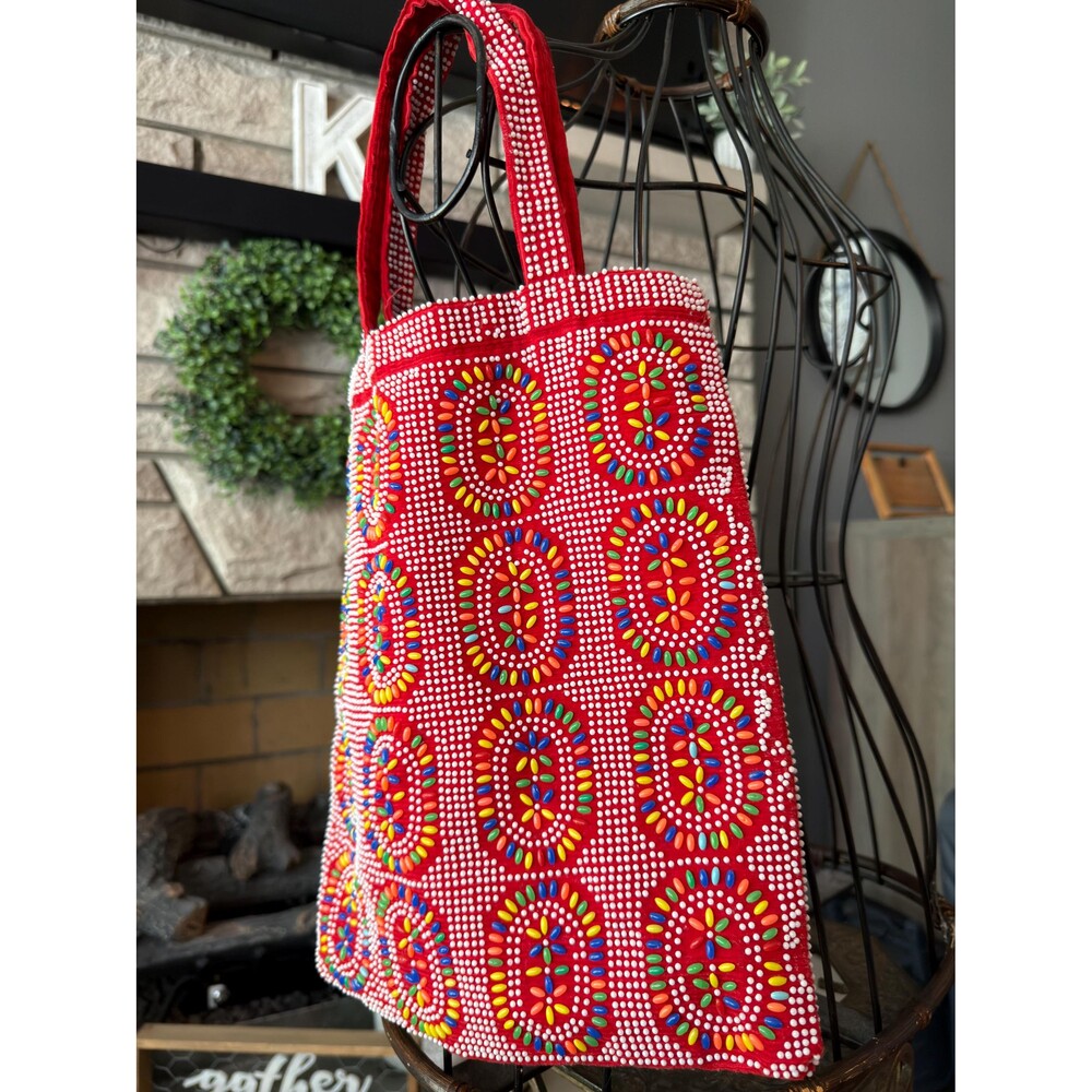 Vintage 1960s/1970s Candy Dot Beaded Tote Bag
